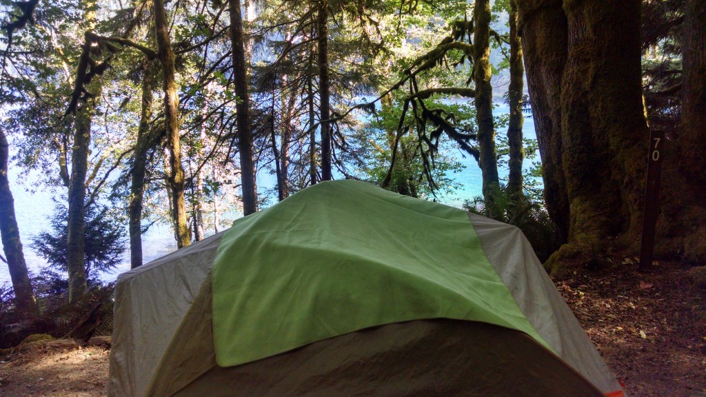 Lake Crescent over the tent